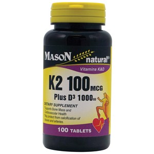 VITAMIN K2 100MCG PLUS D 1000IU TABLETS