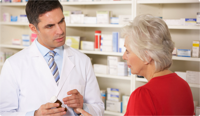 doctor talking to the elderly