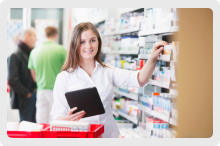 woman checking medicines